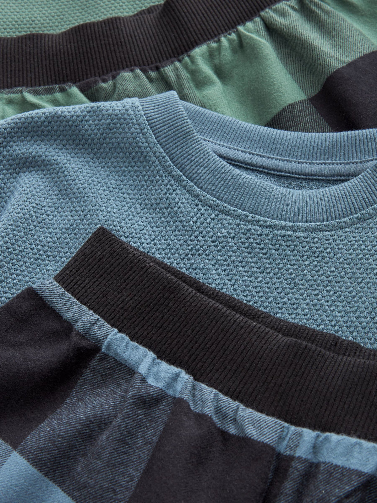 Blue/Green/Brown Woven Check Pyjamas 3 Pack (3-16yrs) - image 10