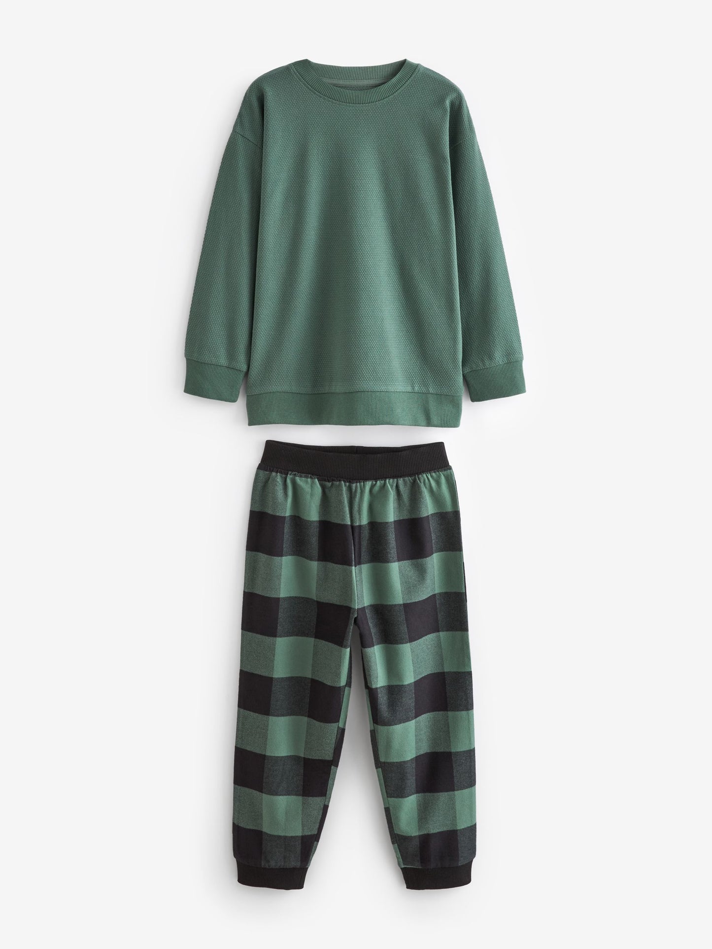Blue/Green/Brown Woven Check Pyjamas 3 Pack (3-16yrs) image 7