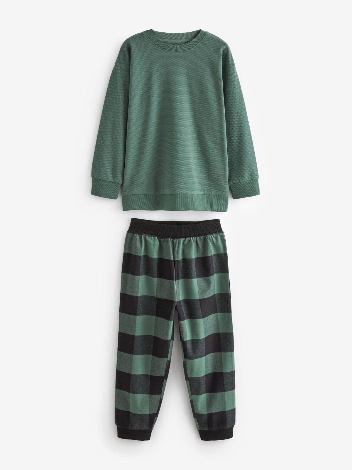 Blue/Green/Brown Woven Check Pyjamas 3 Pack (3-16yrs) - image 6