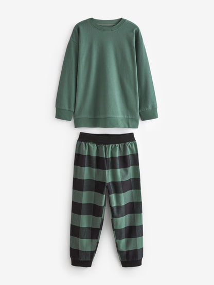 Blue/Green/Brown Woven Check Pyjamas 3 Pack (3-16yrs) image 7