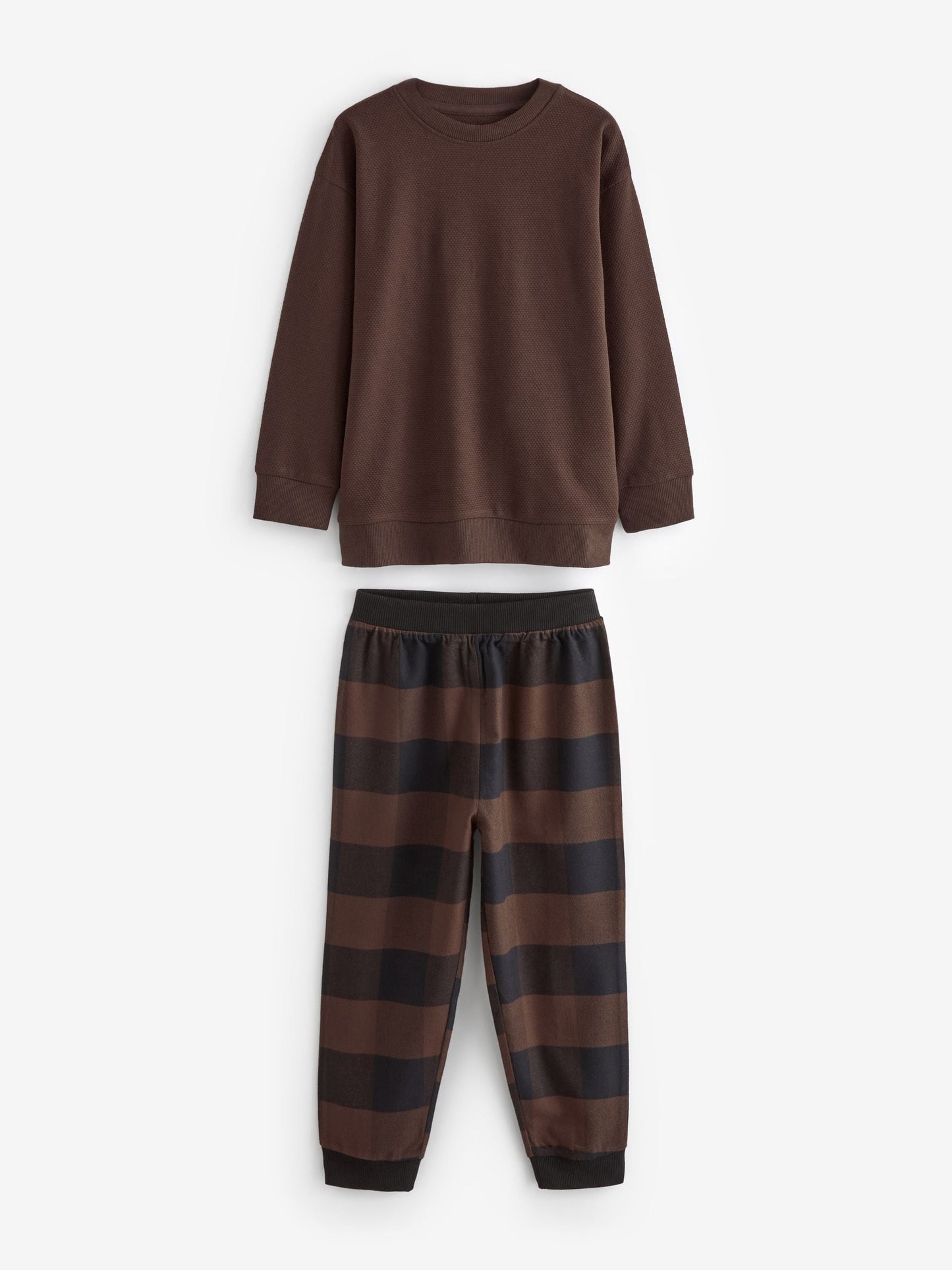 Blue/Green/Brown Woven Check Pyjamas 3 Pack (3-16yrs) image 9