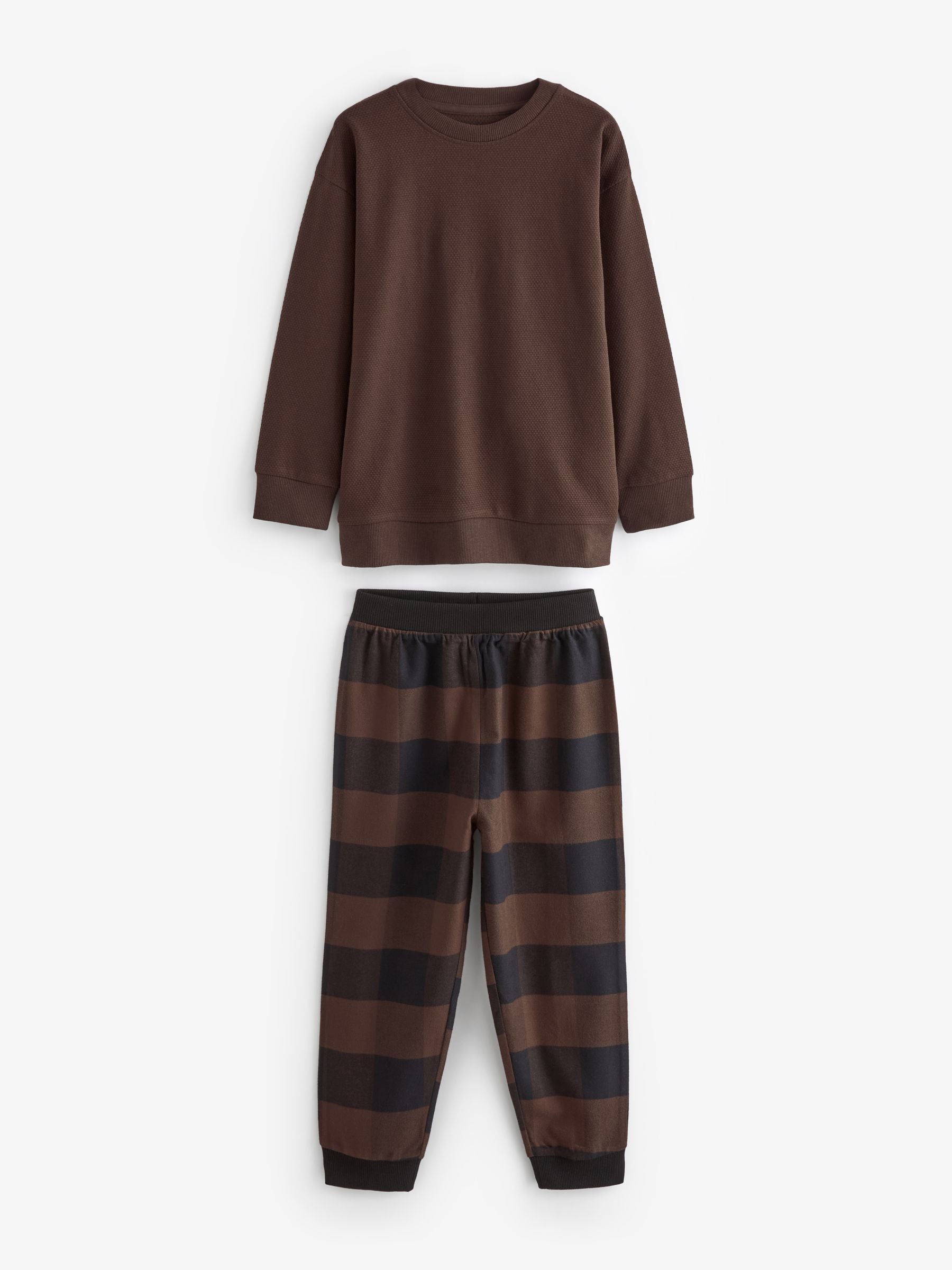 Blue/Green/Brown Woven Check Pyjamas 3 Pack (3-16yrs) image 9