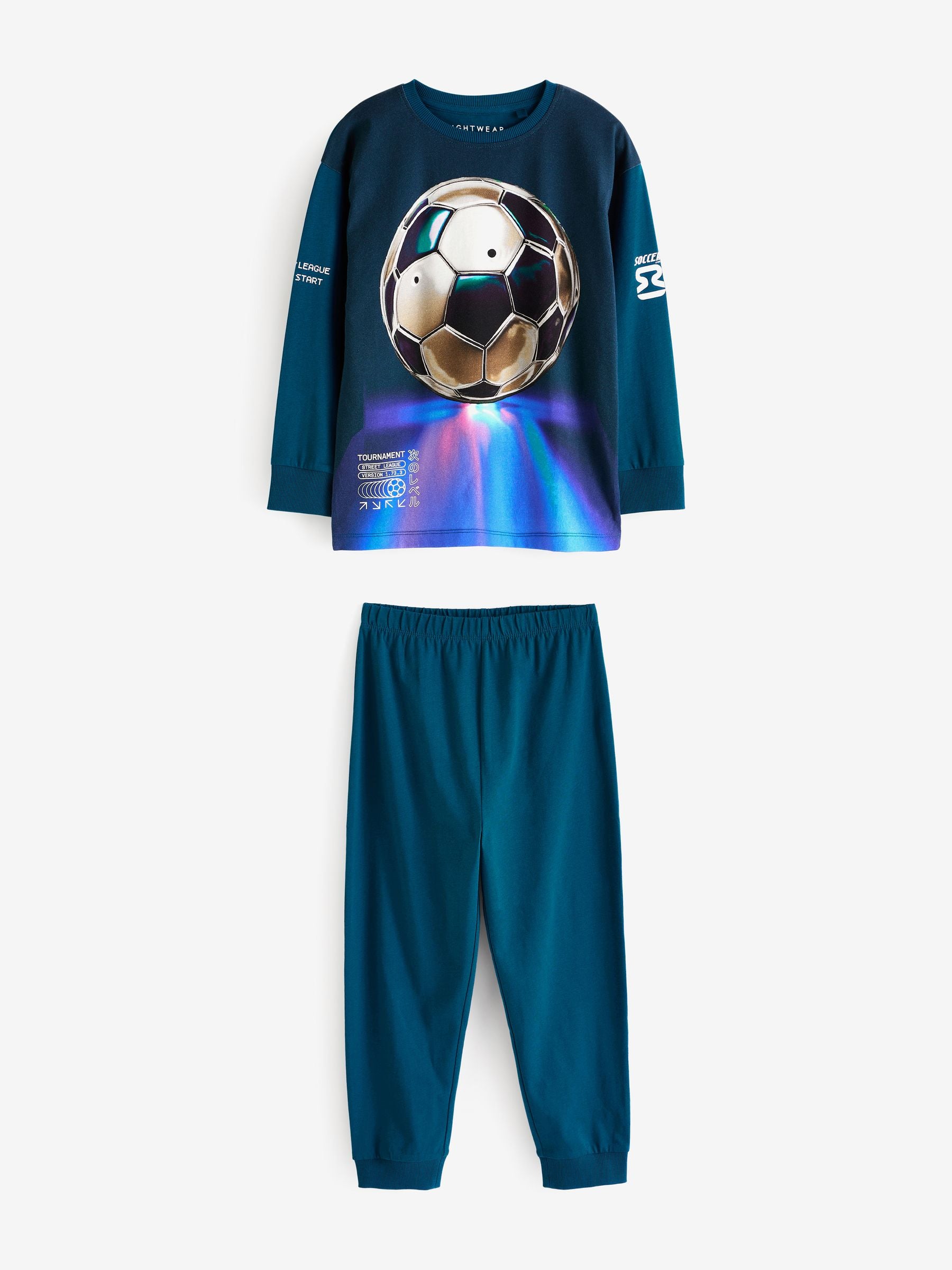 Blue Football Long Sleeve Pyjamas 2 Pack (3-16yrs) image 6