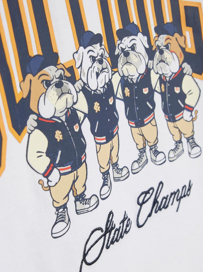 Dsiney Kidz - River Island White Oversized Bulldog New York T-Shirt image 4