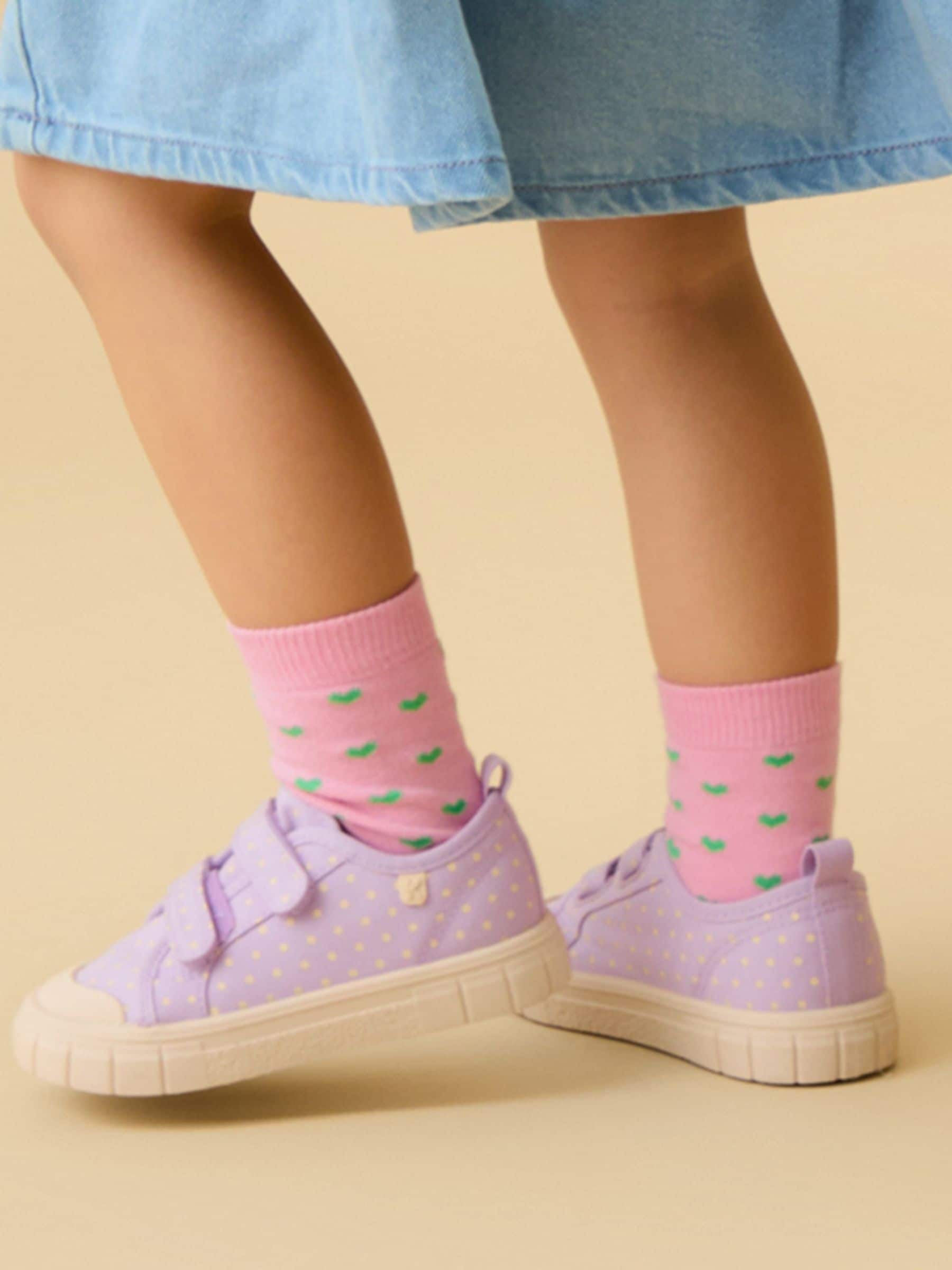 KIDLY by MORI Purple Cotton Canvas Trainers With Easy Adjust Straps image 1
