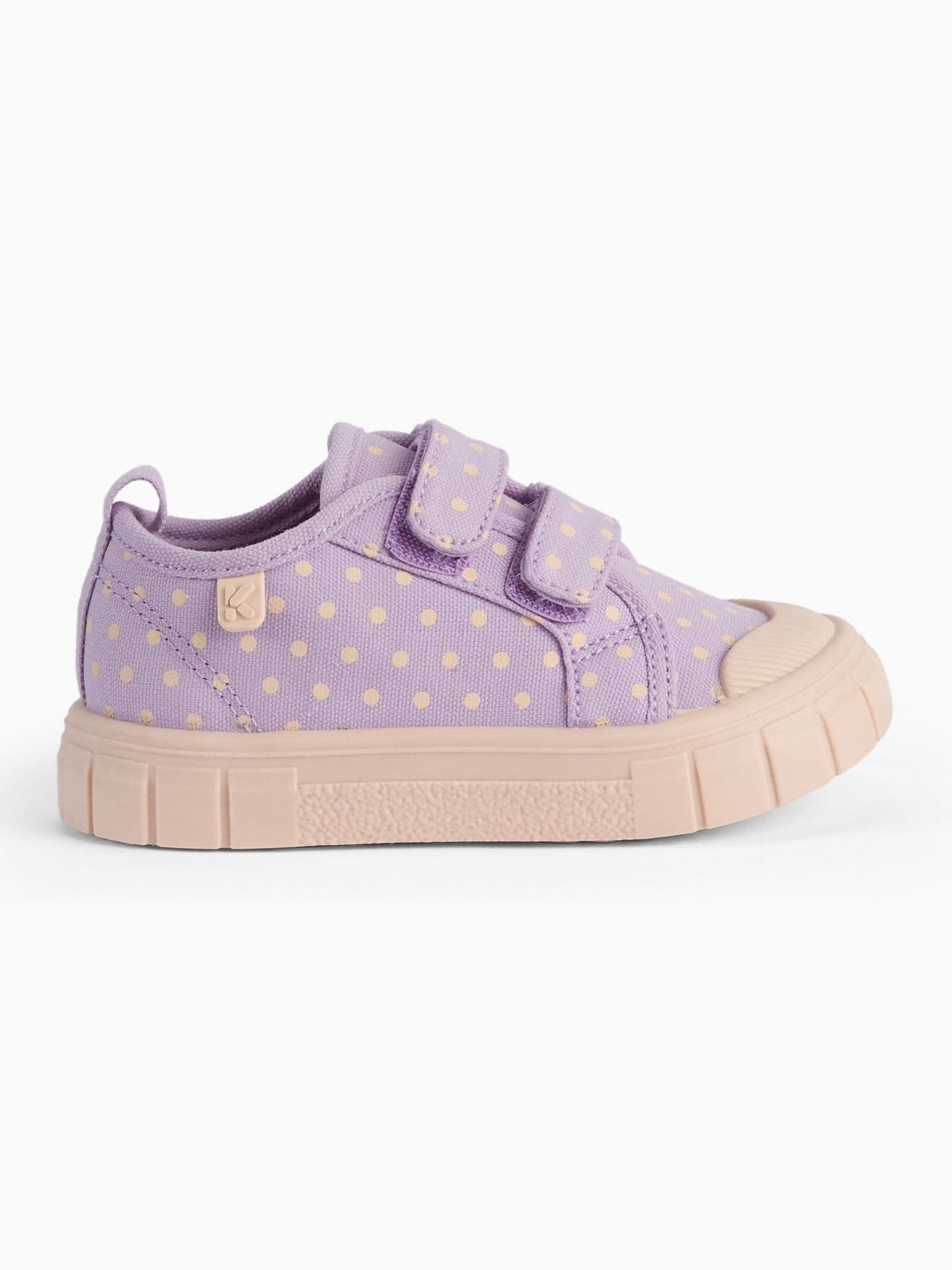 KIDLY by MORI Purple Cotton Canvas Trainers With Easy Adjust Straps image 4