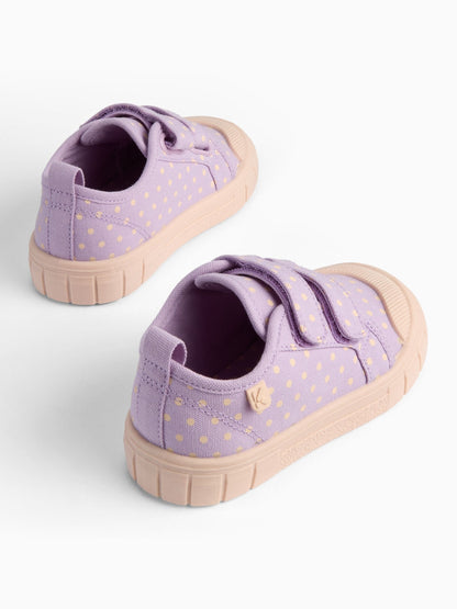 KIDLY by MORI Purple Cotton Canvas Trainers With Easy Adjust Straps image 5