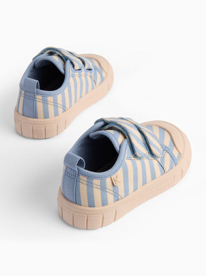 KIDLY by MORI Blue Cotton Canvas Trainers With Easy Adjust Straps image 4
