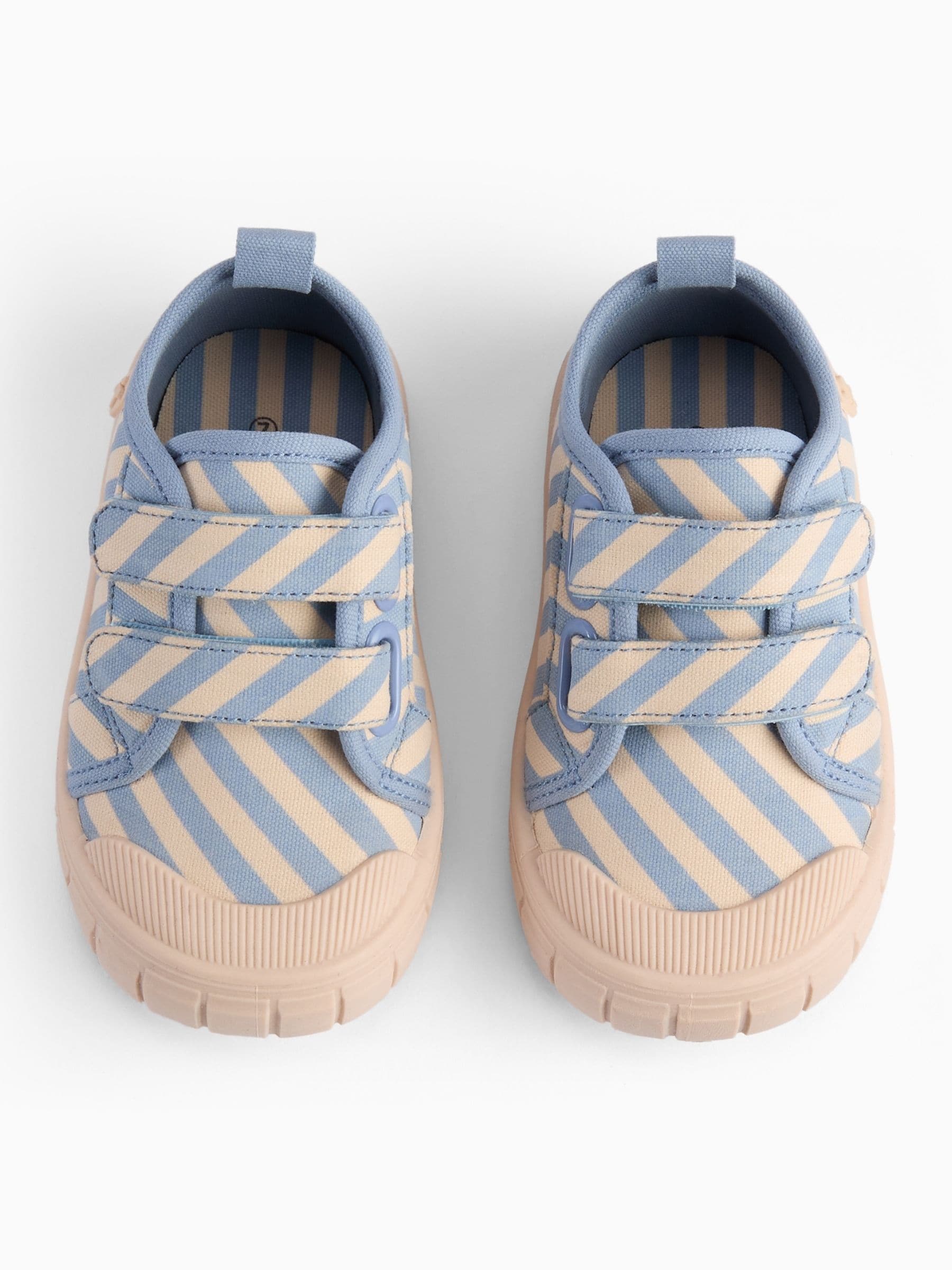 KIDLY by MORI Blue Cotton Canvas Trainers With Easy Adjust Straps image 5
