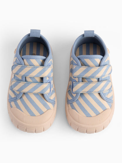 KIDLY by MORI Blue Cotton Canvas Trainers With Easy Adjust Straps image 5