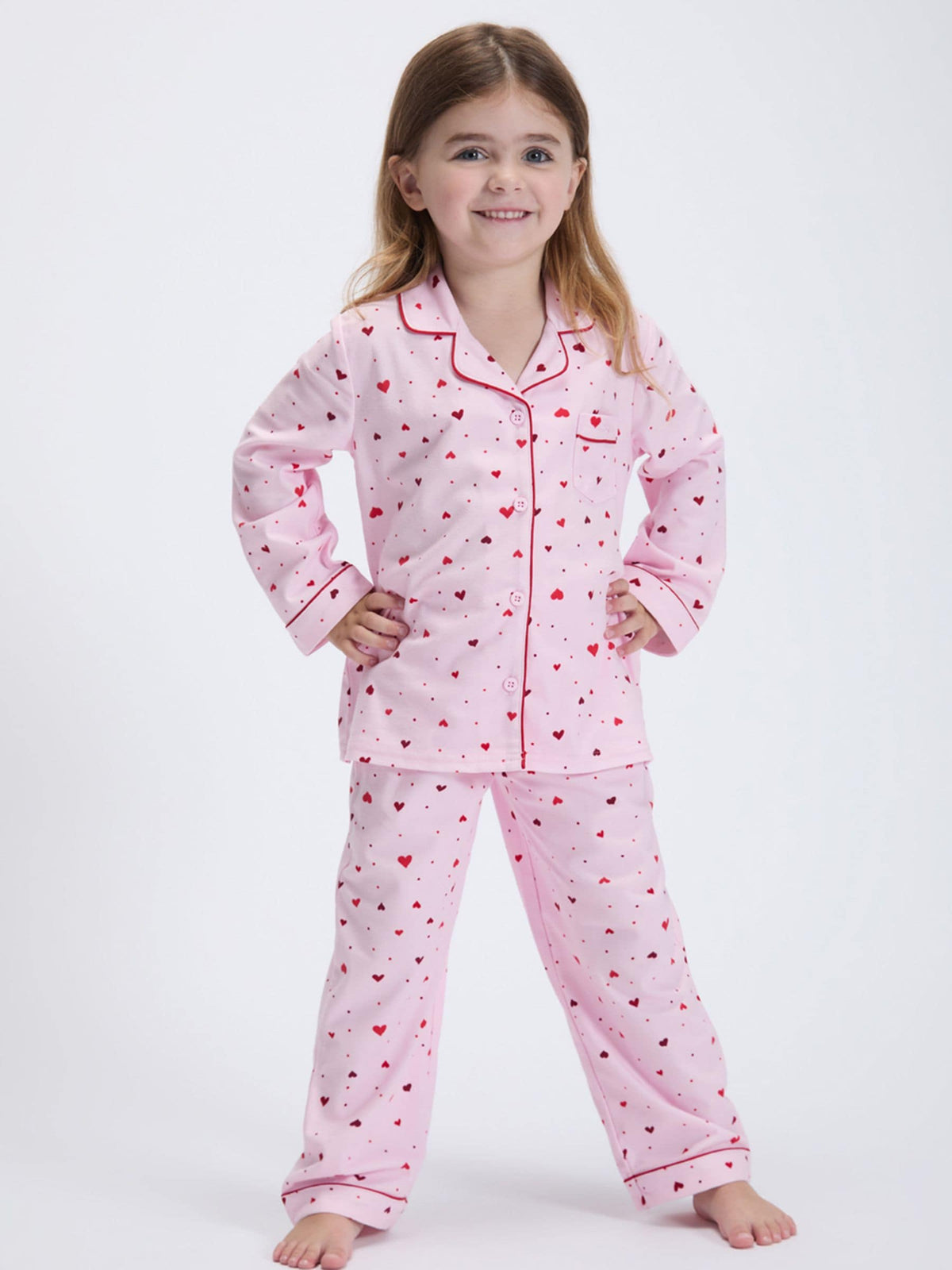 Boux Avenue Pink/Red Heart Fleece Pyjamas In A Bag - image 1