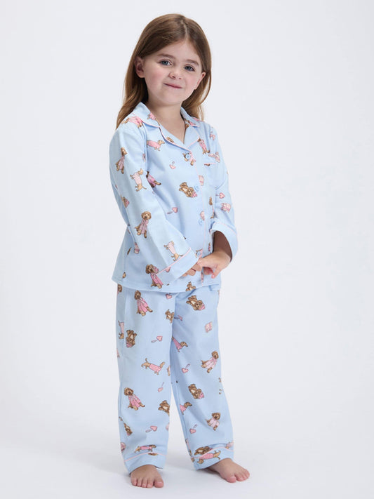 Boux Avenue Blue Puppy Fleece Pyjamas In A Bag - image 1
