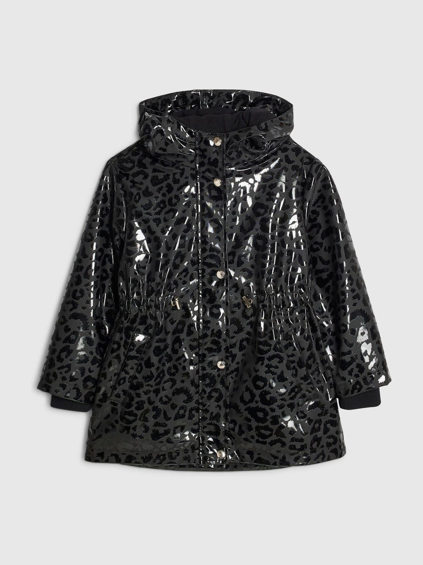 Dsiney Kidz - River Island Black Leopard Print Hooded Rain Jacket image 1
