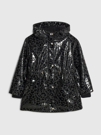 Dsiney Kidz - River Island Black Leopard Print Hooded Rain Jacket image 1
