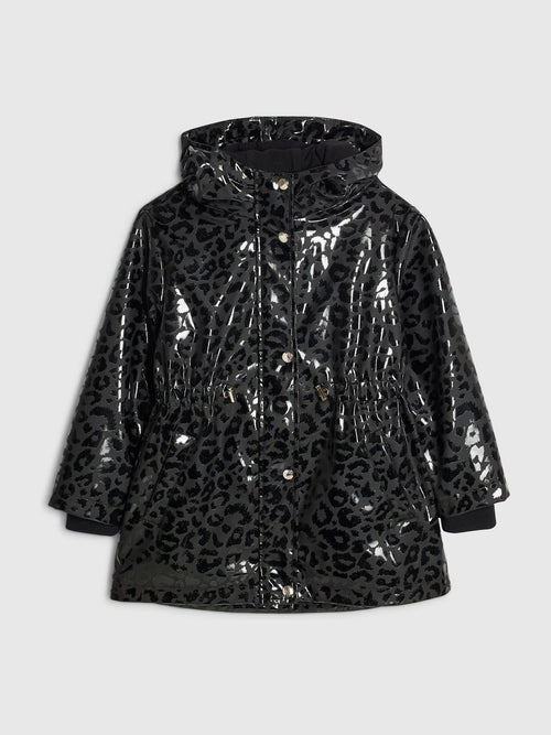 Dsiney Kidz - River Island Black Leopard Print Hooded Rain Jacket image 1