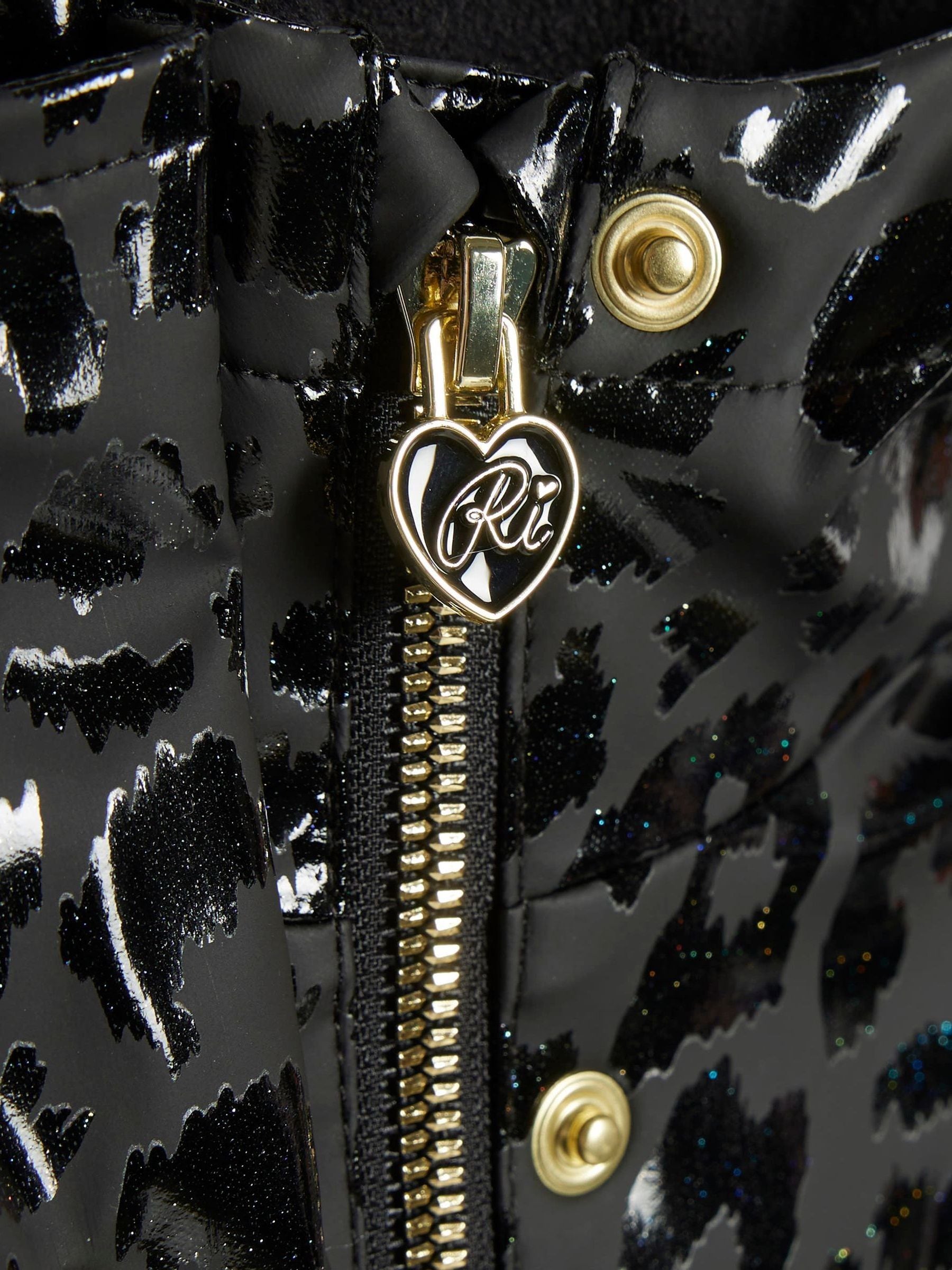 Dsiney Kidz - River Island Black Leopard Print Hooded Rain Jacket image 3