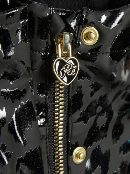 Dsiney Kidz - River Island Black Leopard Print Hooded Rain Jacket image 3