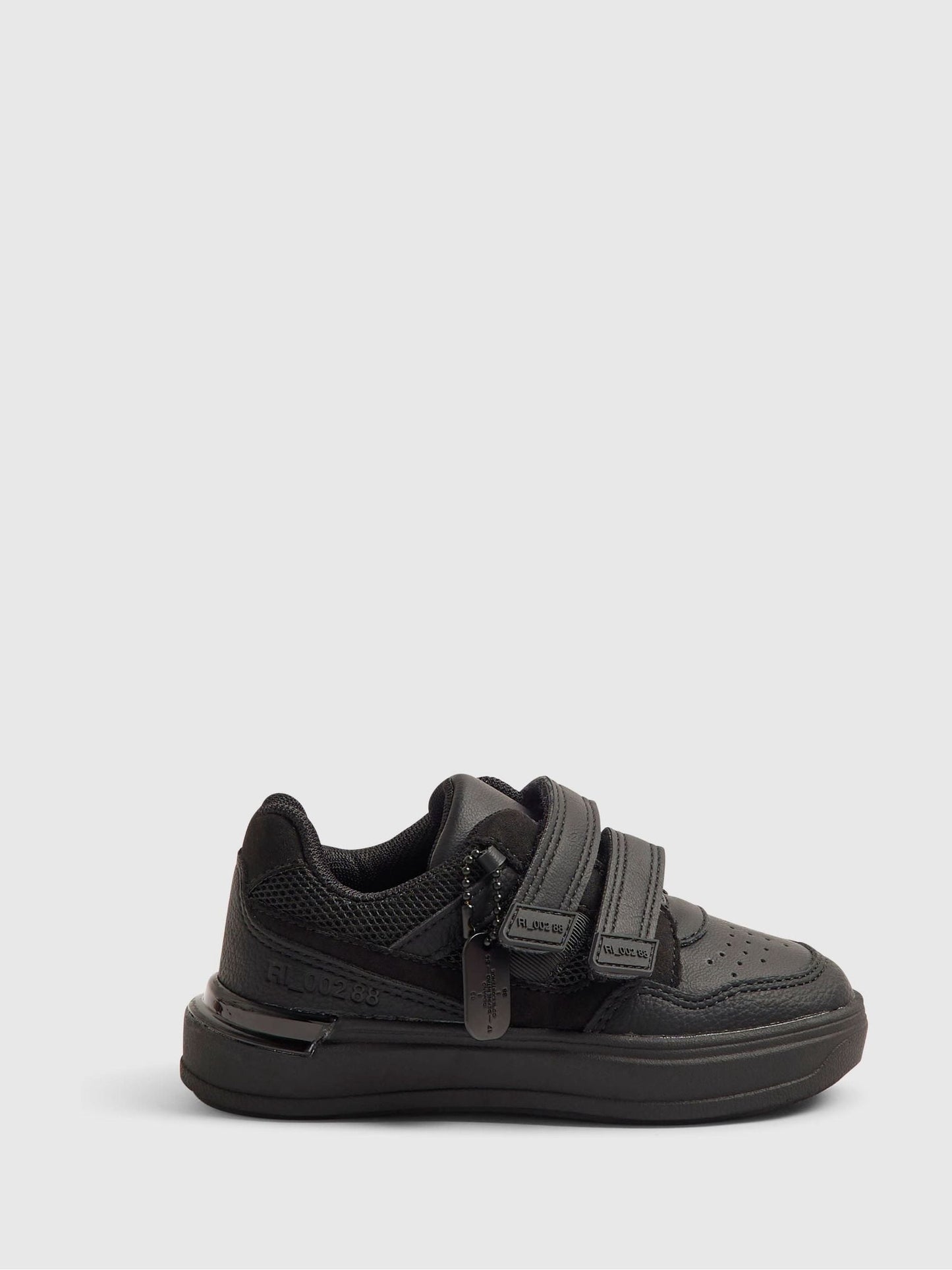 River Island Black Back To School Veltcro Trainers image 1