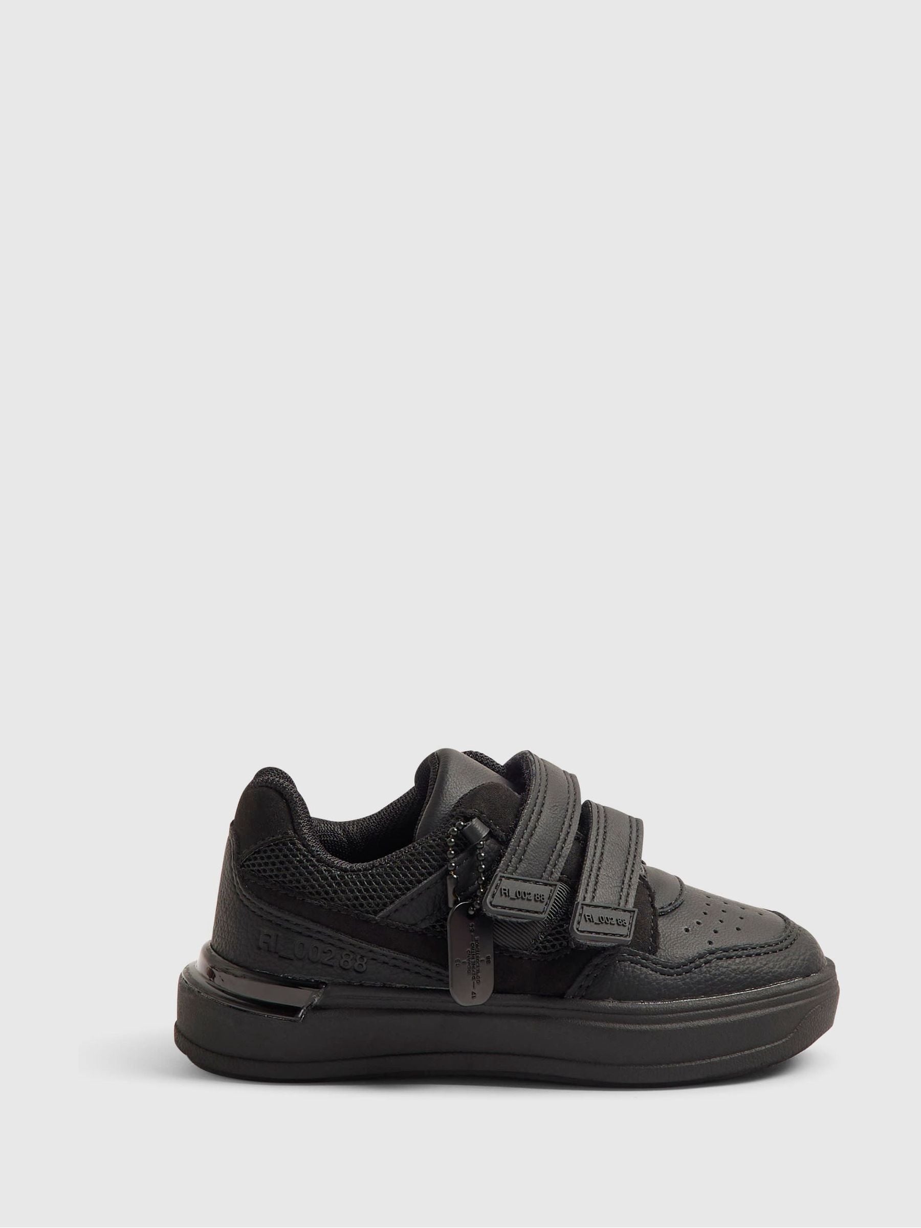River Island Black Back To School Veltcro Trainers image 1