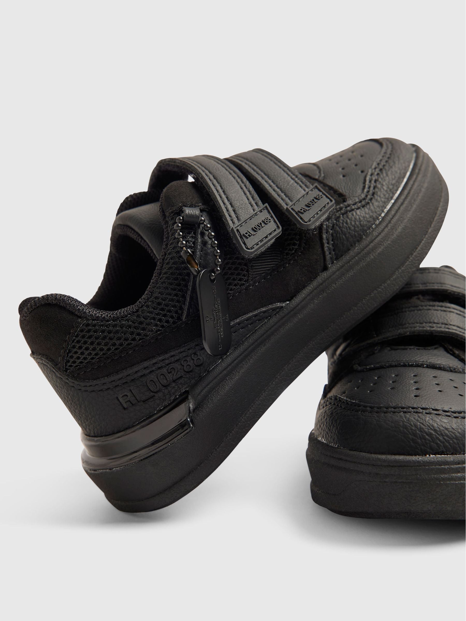 River Island Black Back To School Veltcro Trainers image 5