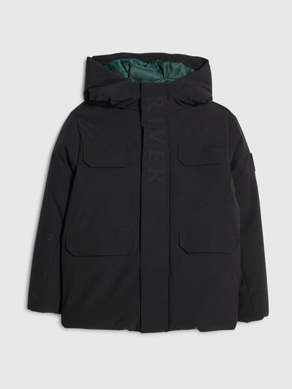 Dsiney Kidz - River Island Black Back To School River Branded Hooded Coat image 1
