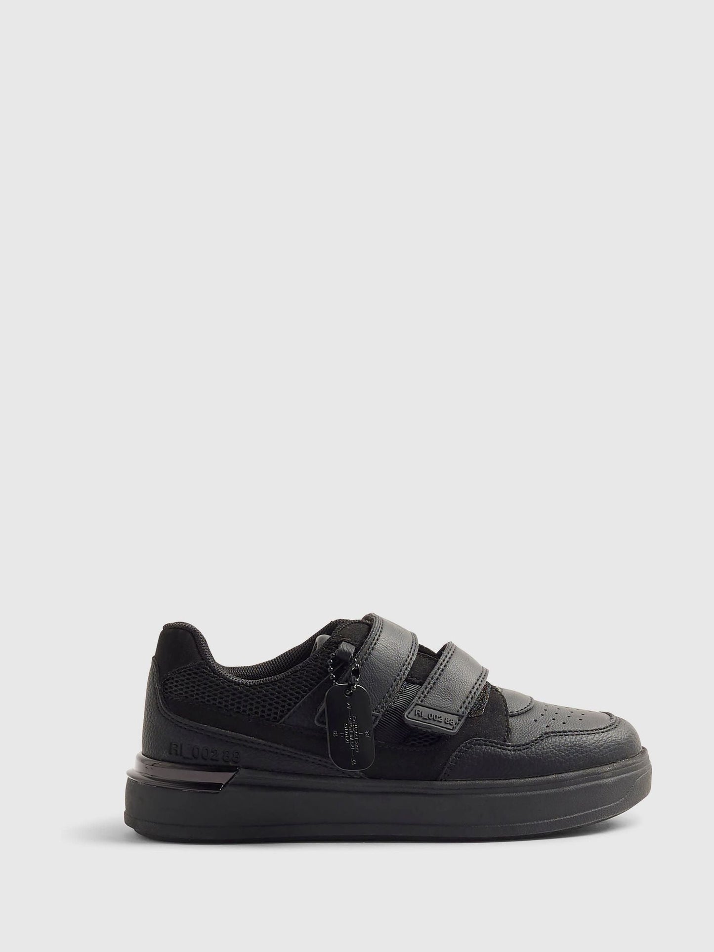River Island Black Back To School Veltcro Trainers image 1