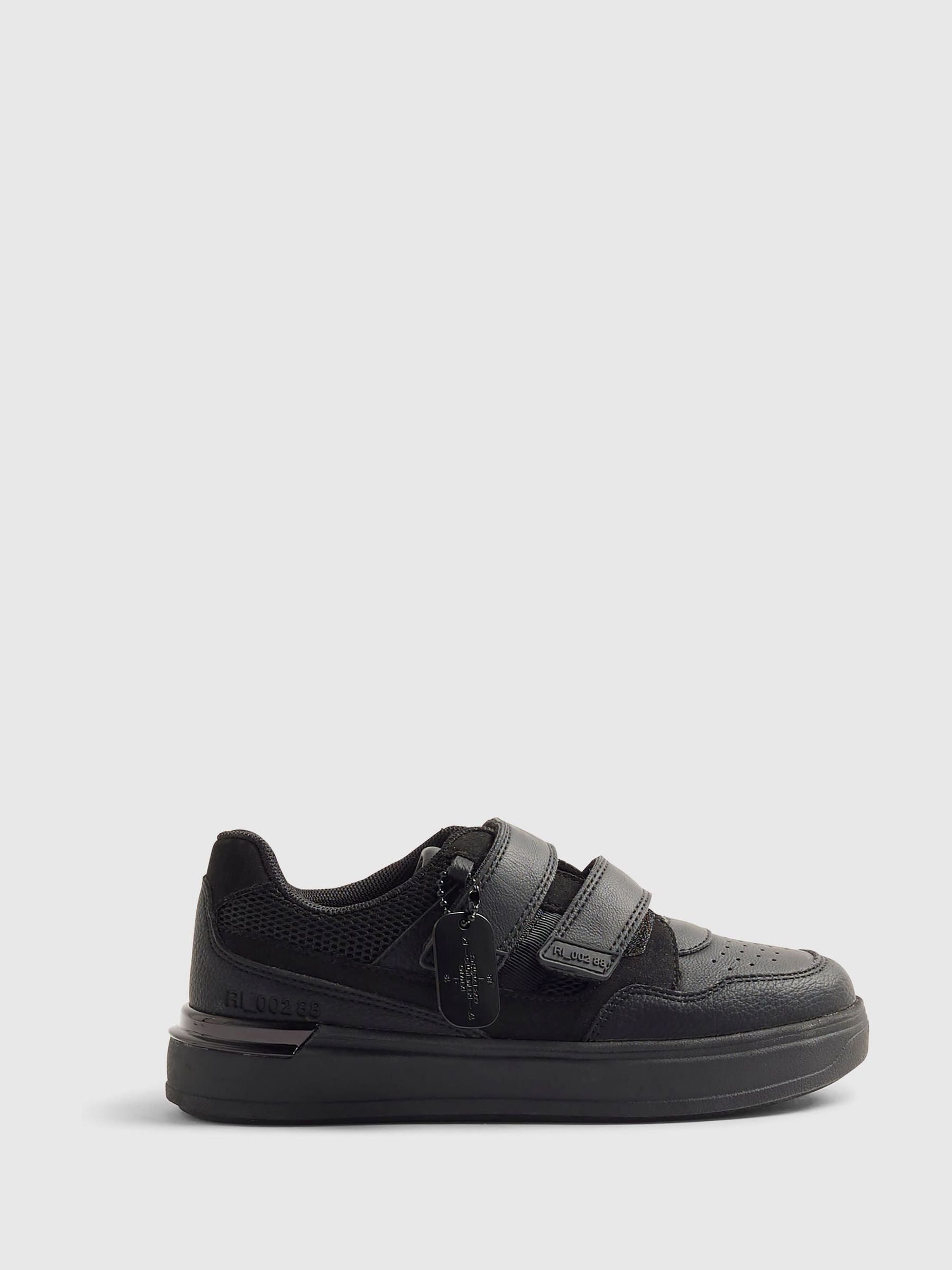 River Island Black Back To School Veltcro Trainers image 1