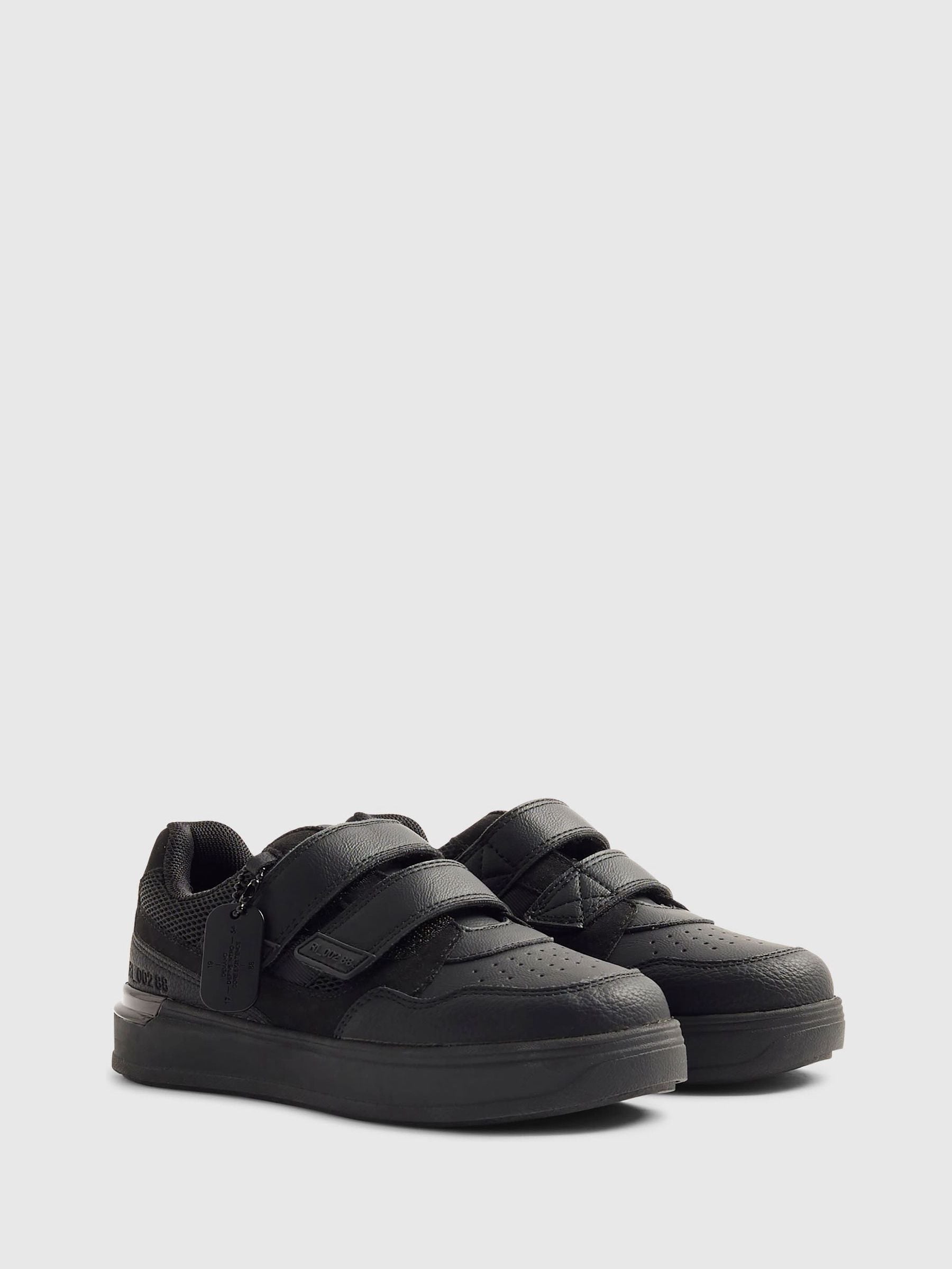 River Island Black Back To School Veltcro Trainers image 2
