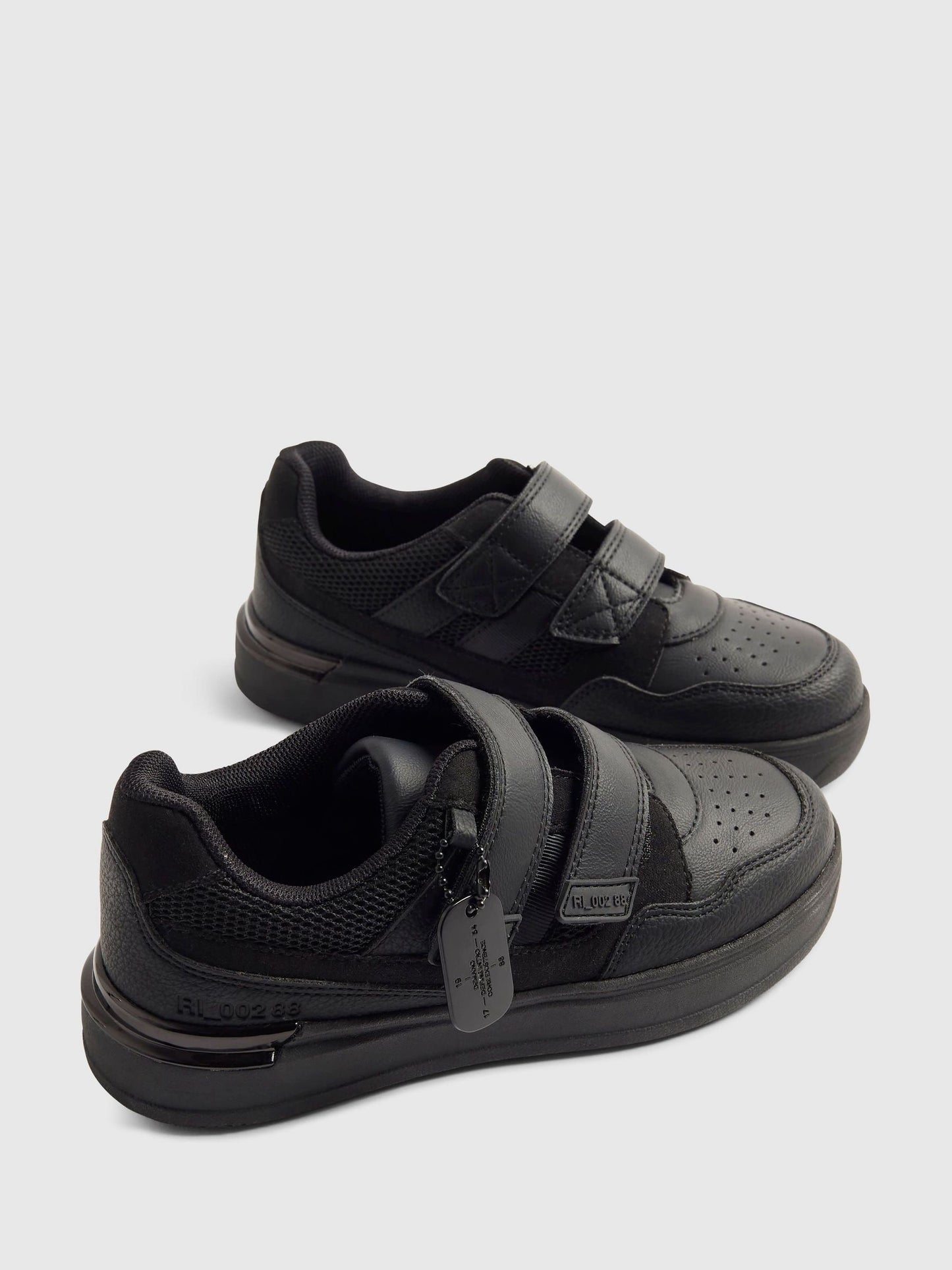 River Island Black Back To School Veltcro Trainers image 3