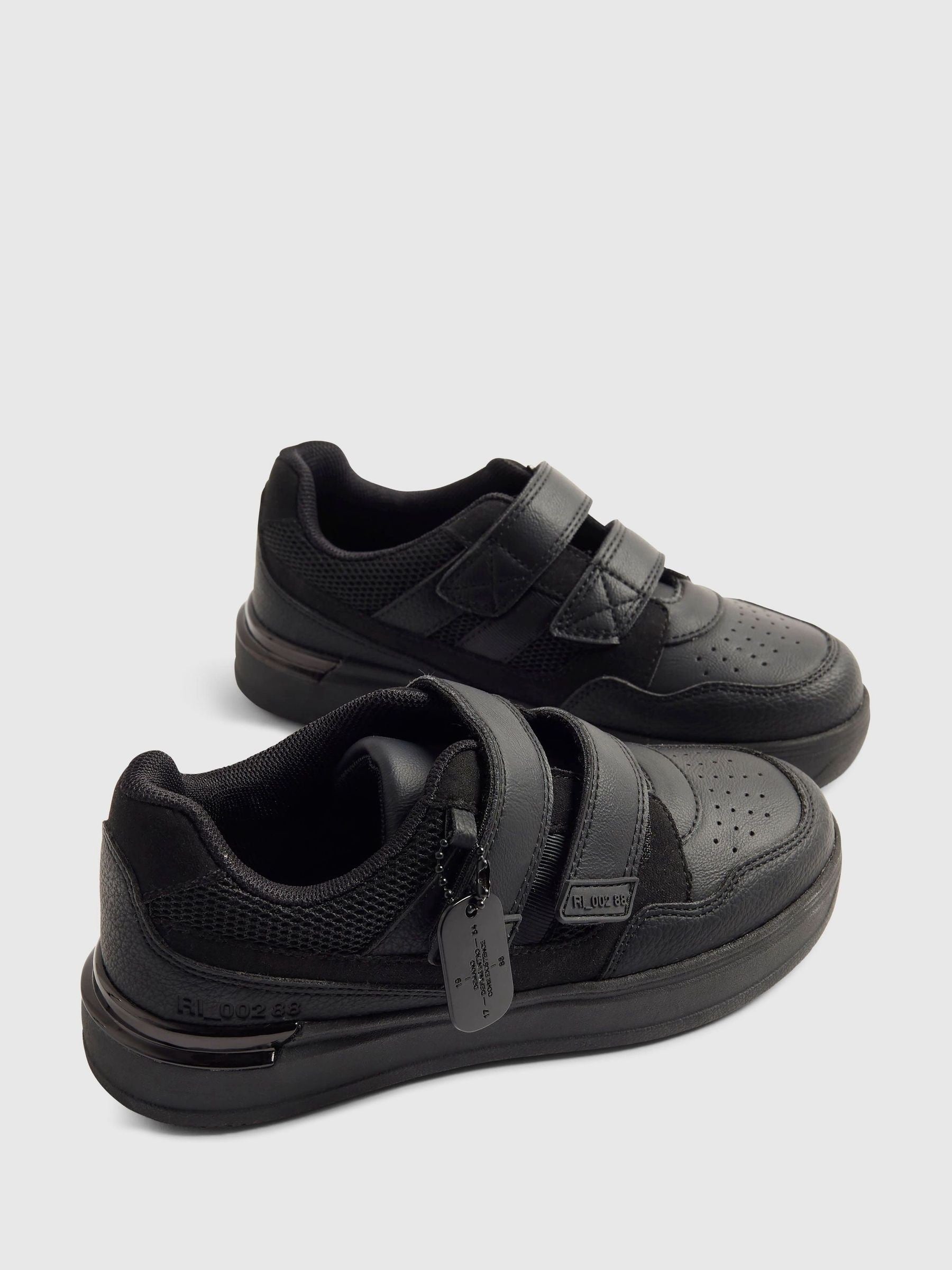 River Island Black Back To School Veltcro Trainers image 3