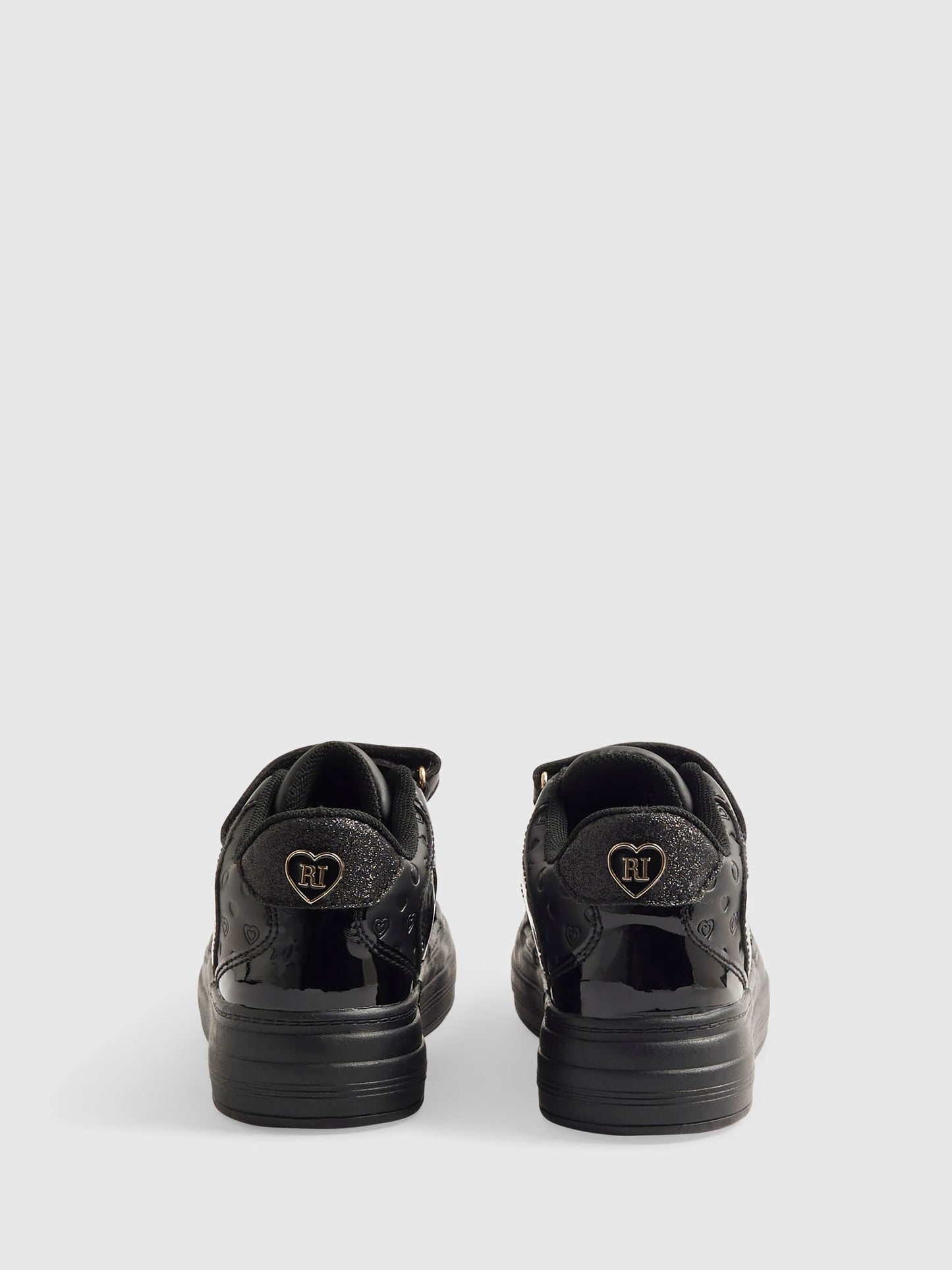River Island Black Single Strap Touch Fastening School Trainers image 3