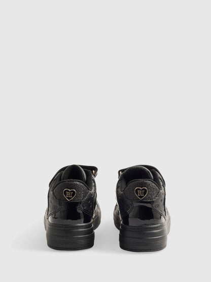 River Island Black Single Strap Touch Fastening School Trainers image 3