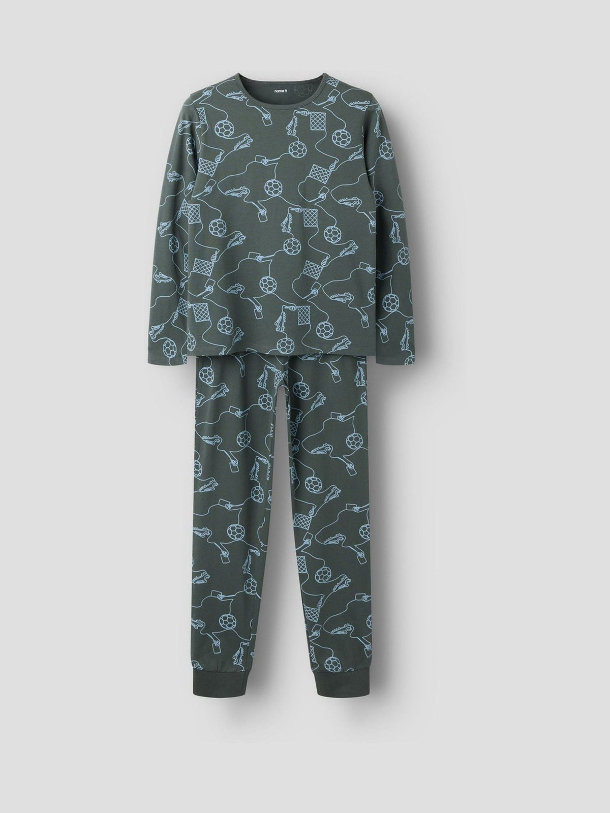 Name It Green Cotton Football Pyjamas - image 1