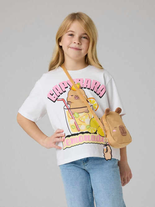 Dsiney Kidz - Name It White Capybara Short Sleeve Boxy T-Shirt image 1