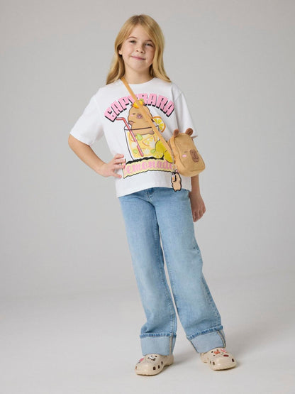 Dsiney Kidz - Name It White Capybara Short Sleeve Boxy T-Shirt image 2
