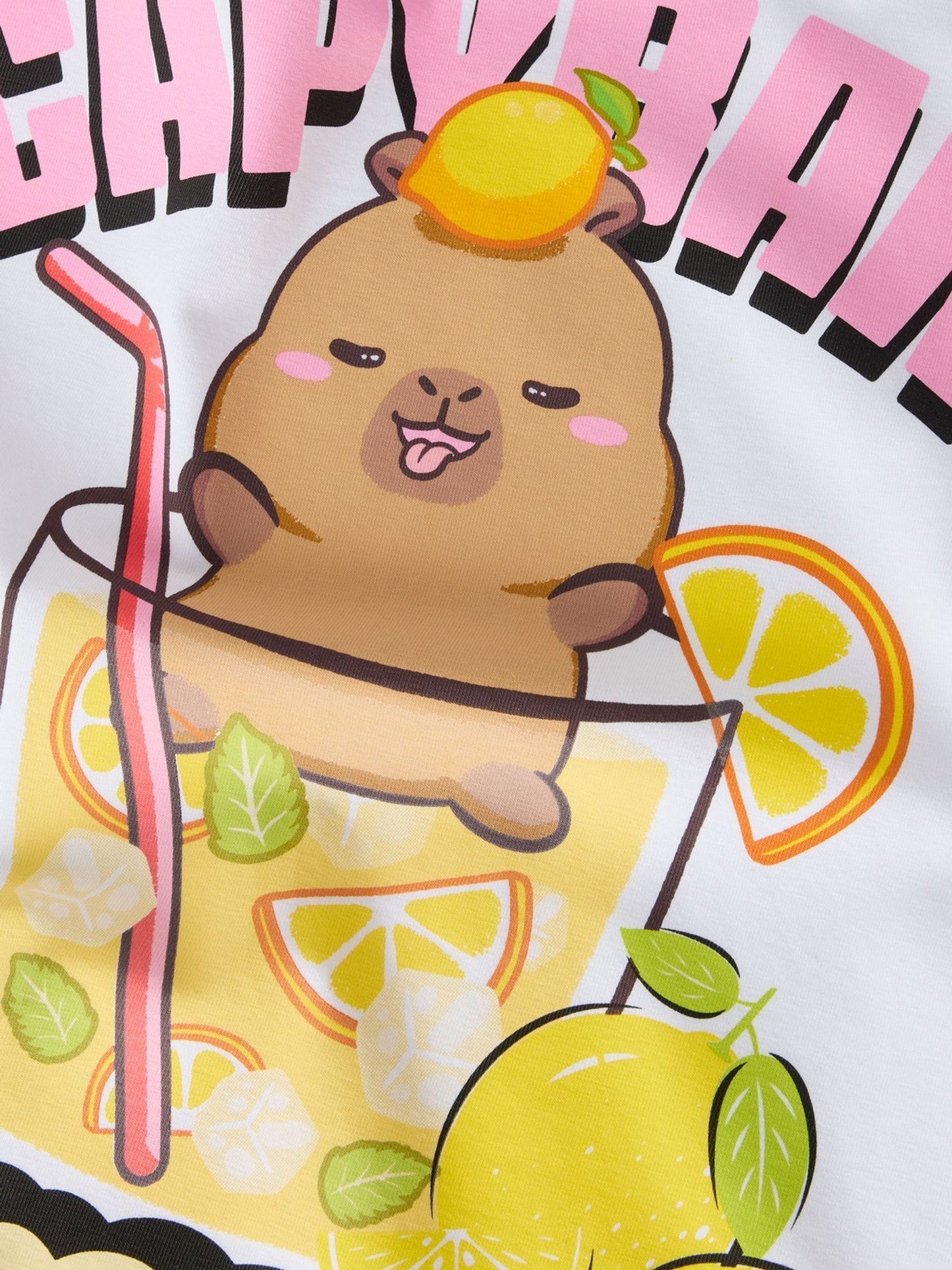 Dsiney Kidz - Name It White Capybara Short Sleeve Boxy T-Shirt image 3