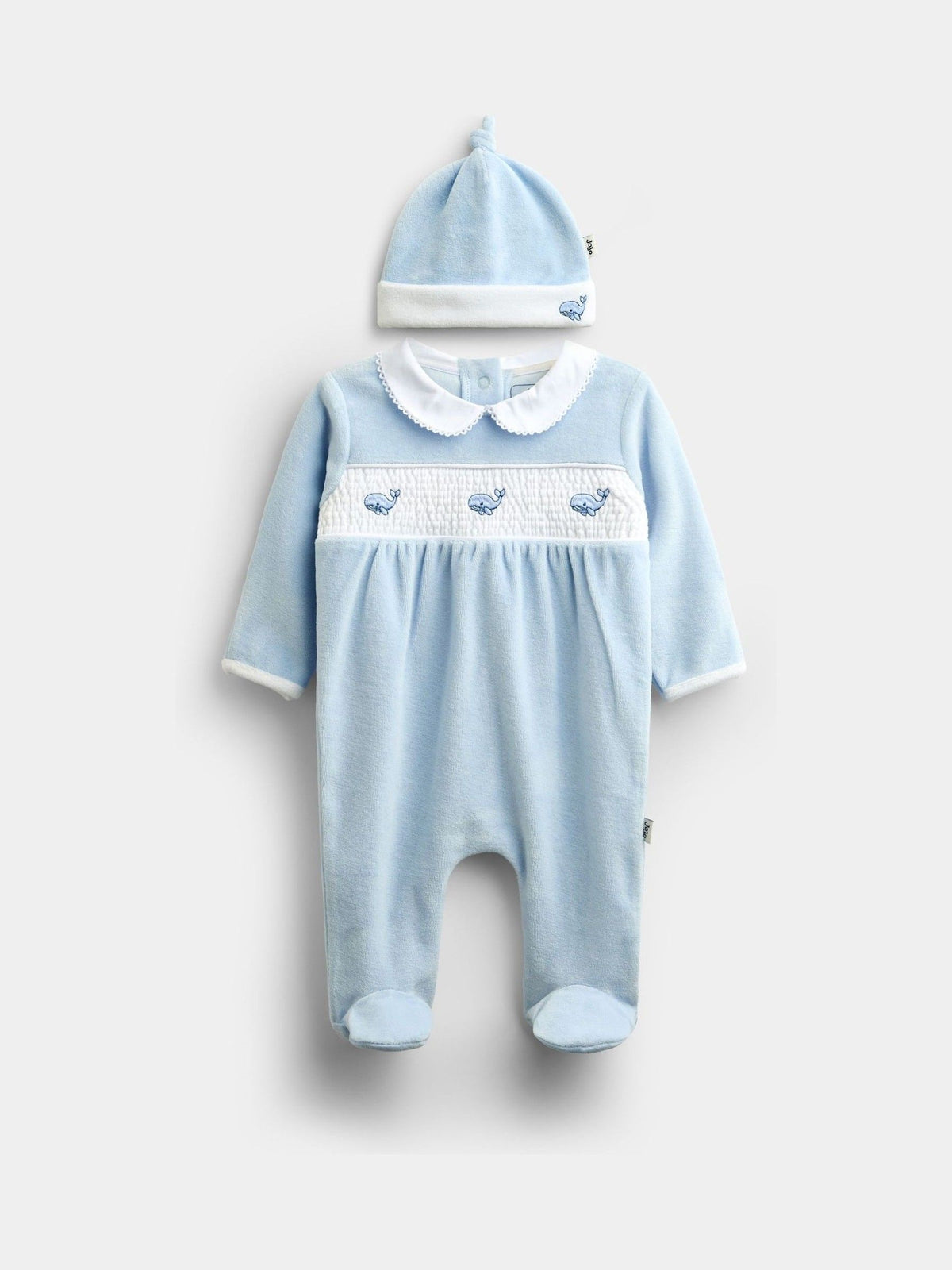 Jojo Maman Bébé Blue Smocked All In One - image 1