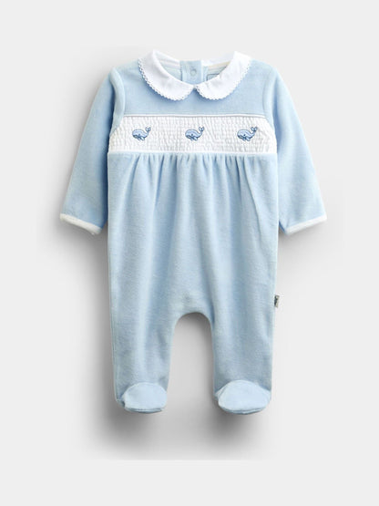 Jojo Maman Bébé Blue Smocked All In One - image 2