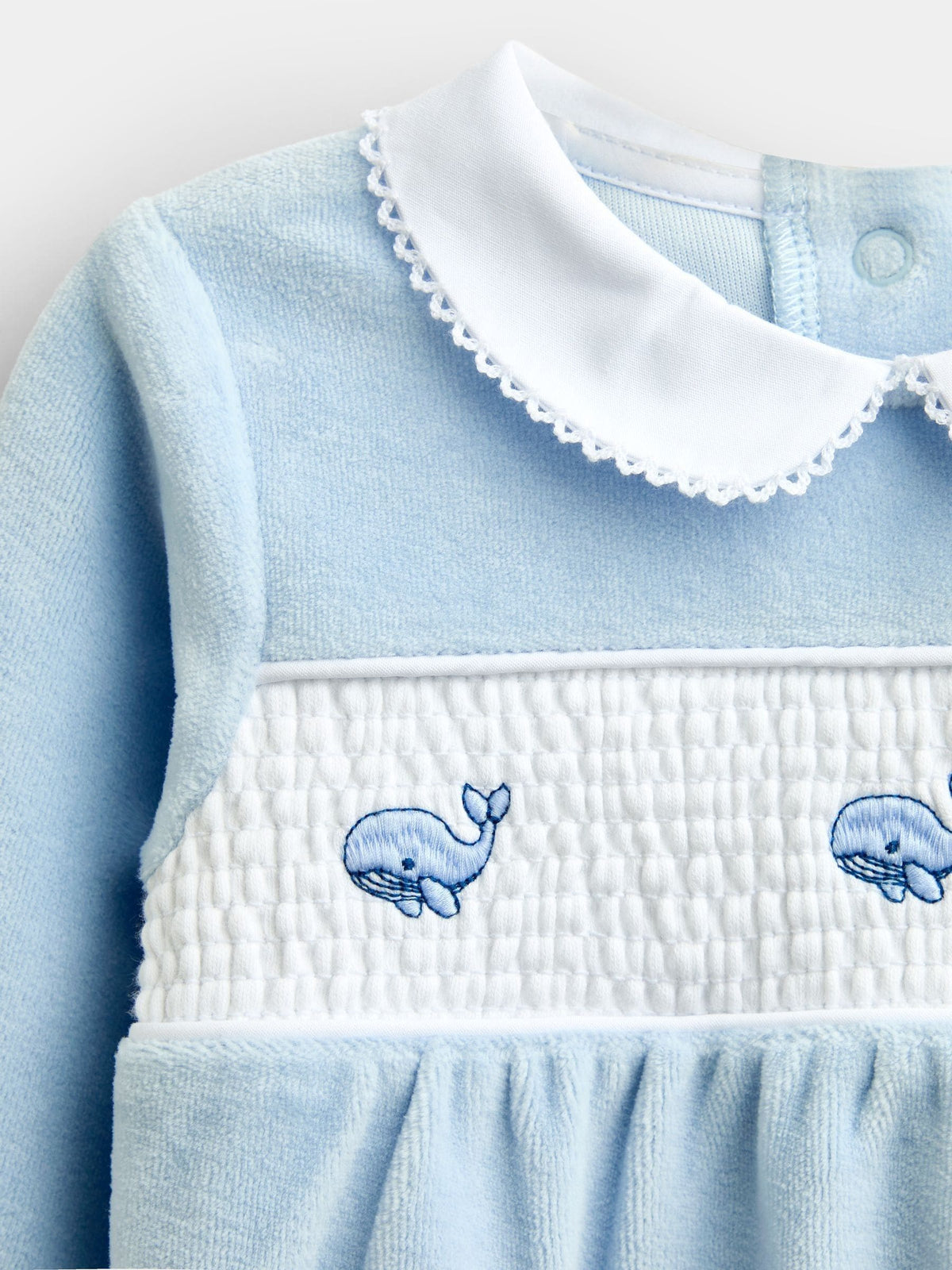 Jojo Maman Bébé Blue Smocked All In One - image 6