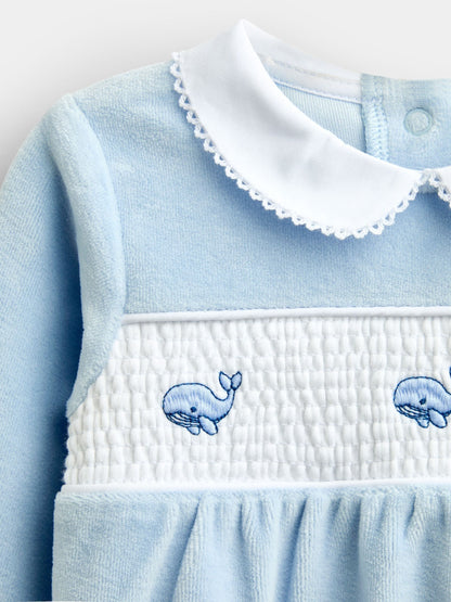 Jojo Maman Bébé Blue Smocked All In One - image 6