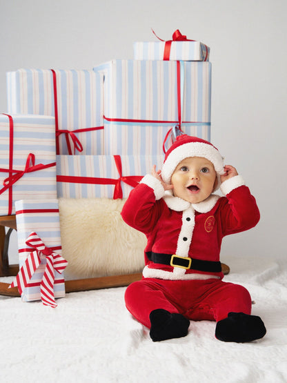 JoJo Maman Bébé Red Santa Velour All-In-One - image 1