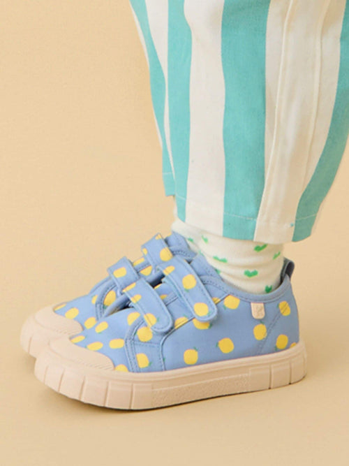 KIDLY by MORI Yellow Cotton Canvas Trainers With Easy Adjust Straps image 1