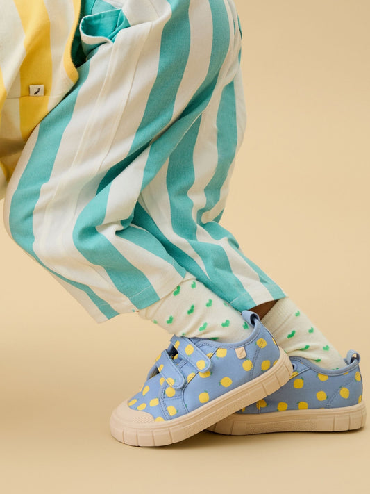 KIDLY by MORI Yellow Cotton Canvas Trainers With Easy Adjust Straps image 2
