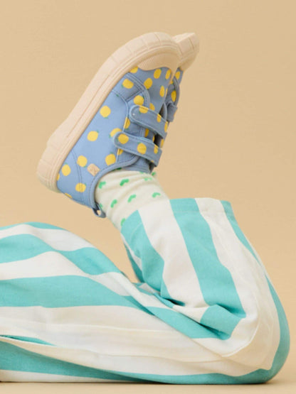 KIDLY by MORI Yellow Cotton Canvas Trainers With Easy Adjust Straps image 3