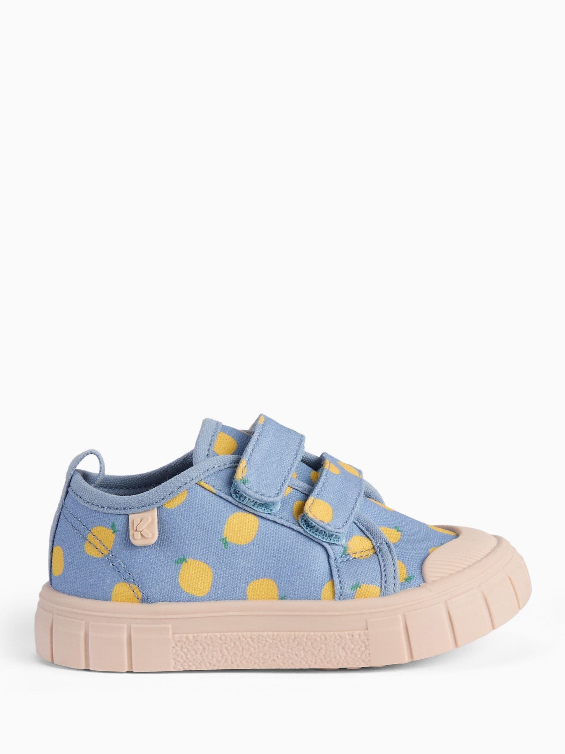 KIDLY by MORI Yellow Cotton Canvas Trainers With Easy Adjust Straps image 5