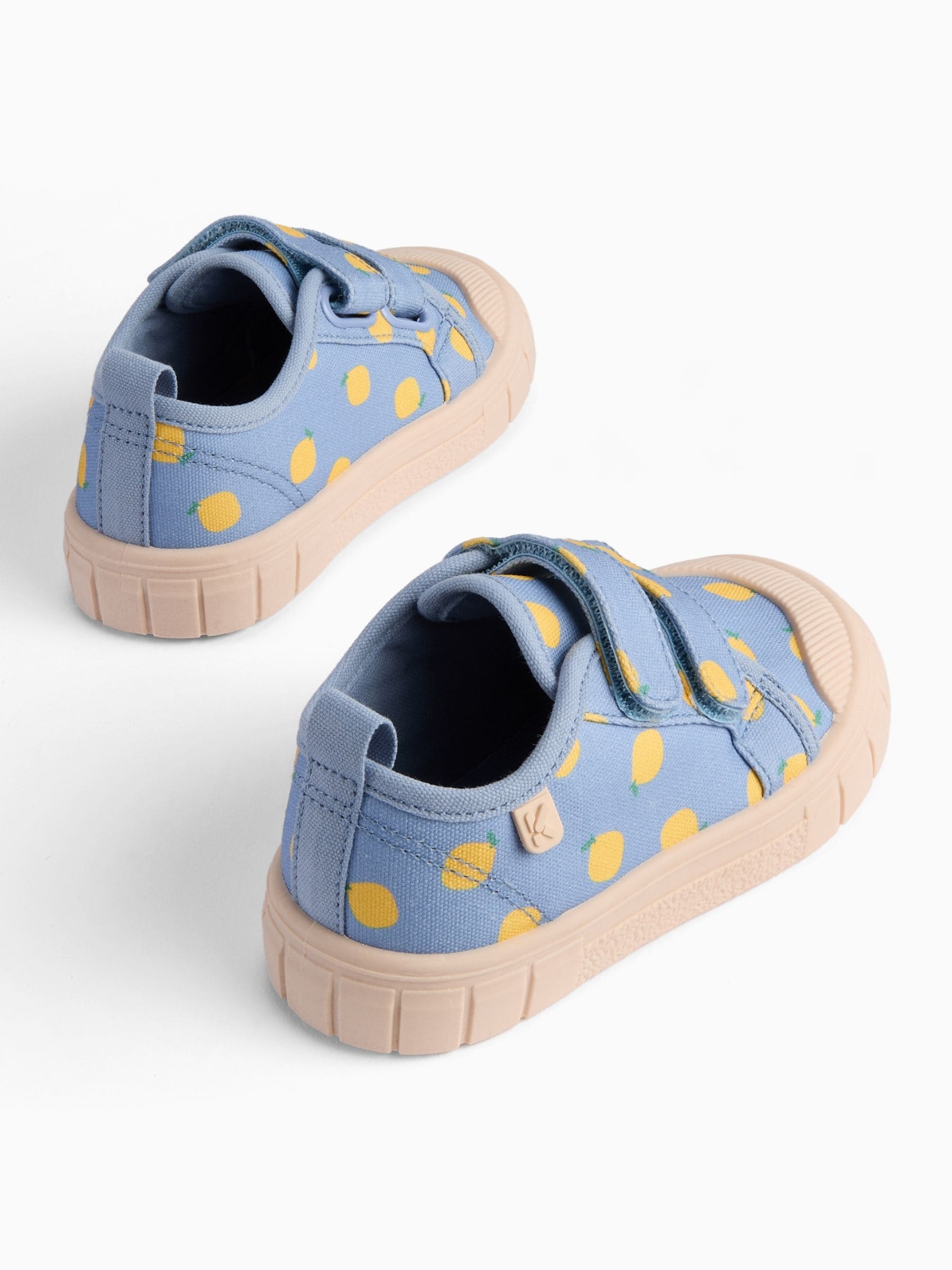 KIDLY by MORI Yellow Cotton Canvas Trainers With Easy Adjust Straps image 6