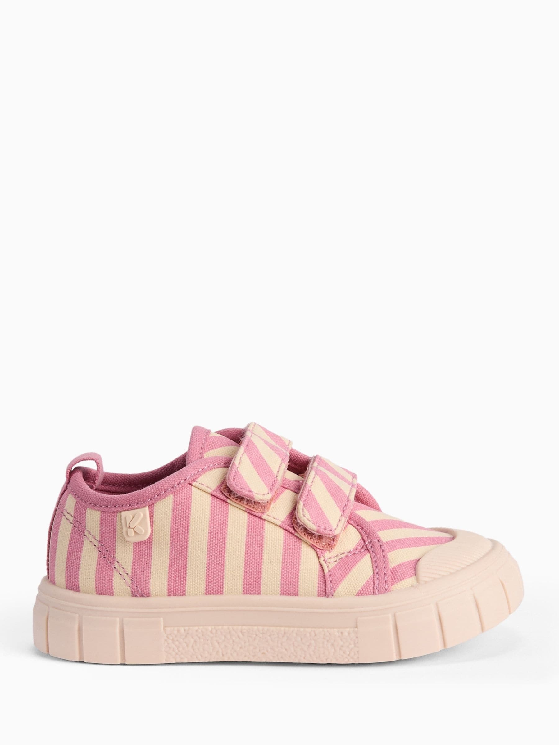 KIDLY by MORI Pink Cotton Canvas Trainers With Easy Adjust Straps image 1