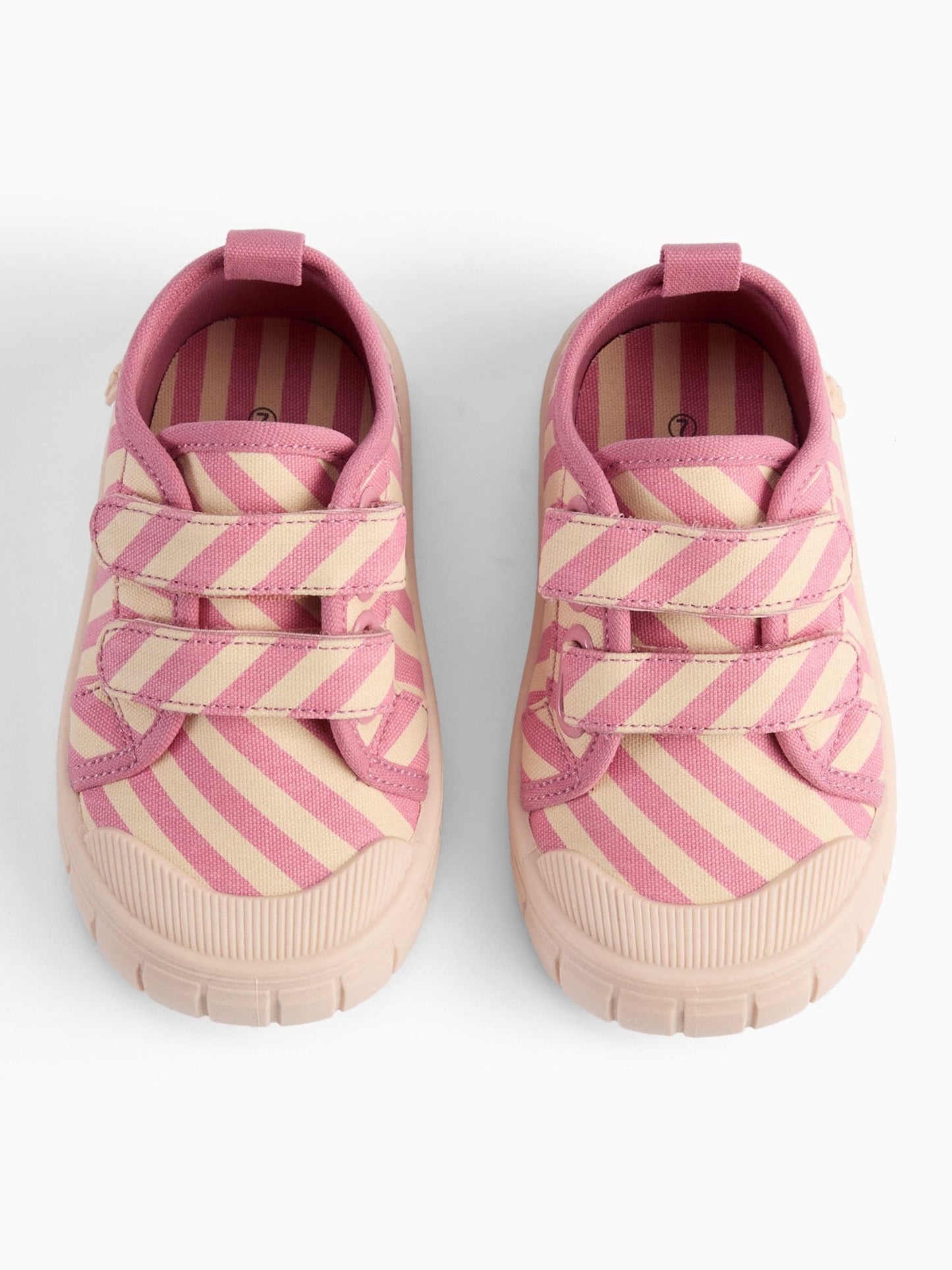 KIDLY by MORI Pink Cotton Canvas Trainers With Easy Adjust Straps image 2