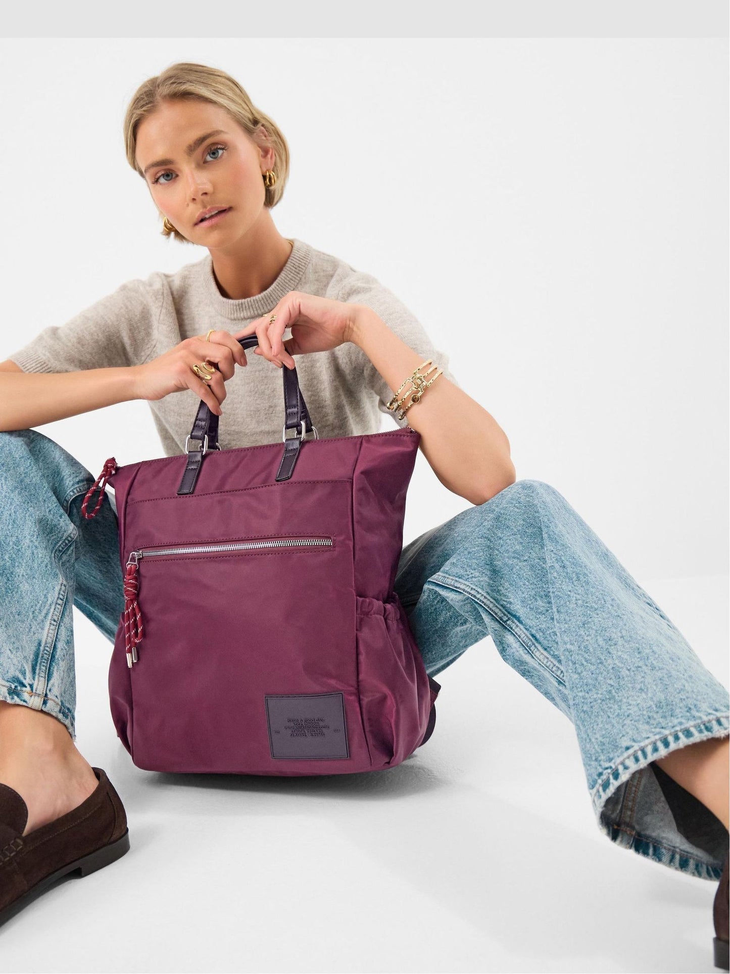 Accessorize Purple Olivia Top Handle Nylon Laptop Backpack image 1