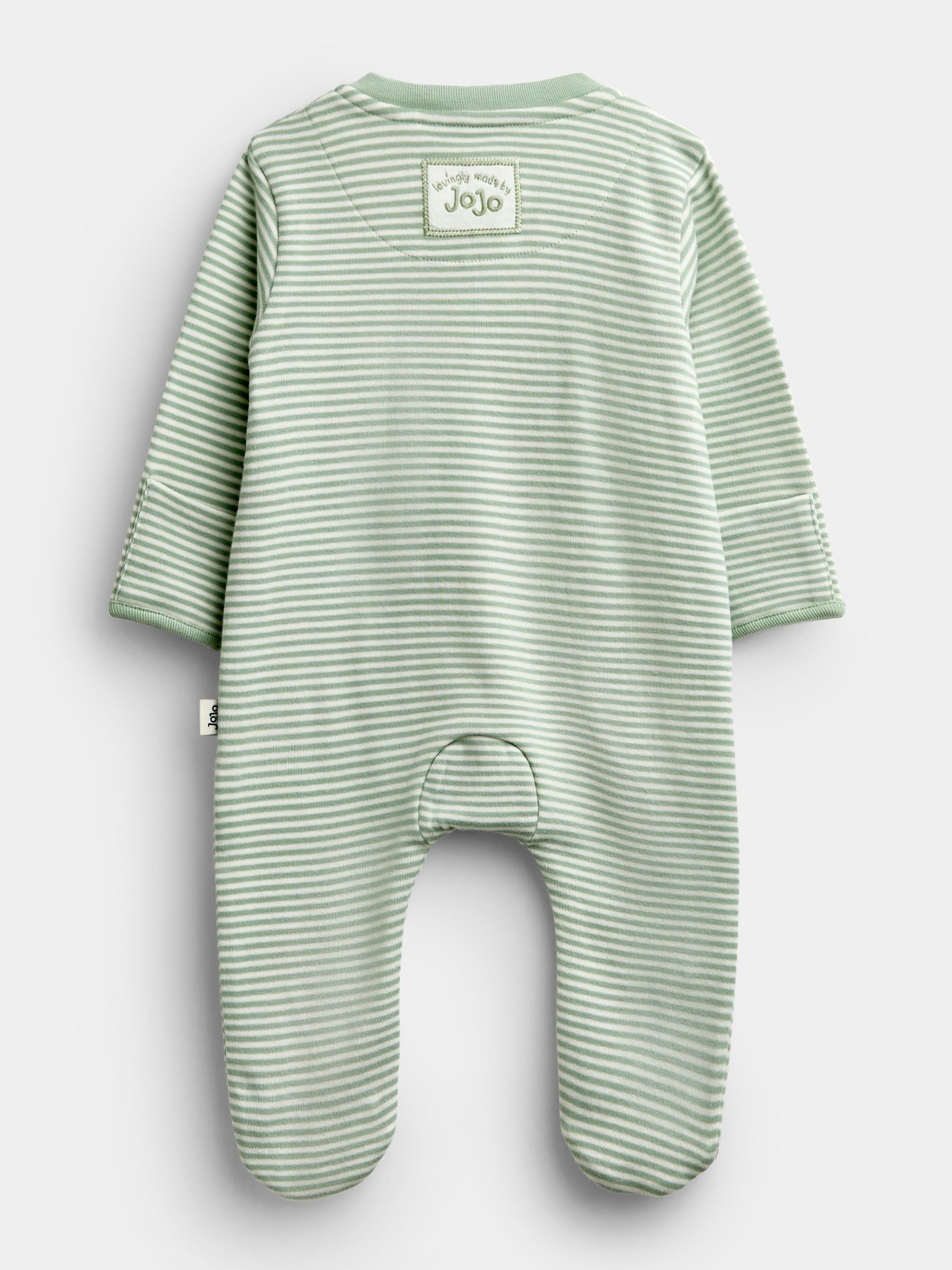 Dsiney Kidz - JoJo Maman Bébé Green Noah’s Ark Appliqué Zip Sleepsuit image 2